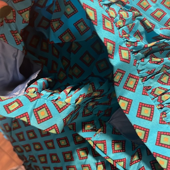 MISS O by Oscar de la Renta VTG 100% Silk Geo Pattern‎ ALine Maxi Skirt 8 - Picture 5 of 5